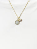 Gold Natural Labradorite Necklace, Natural Labradorite Gemstone Jewelry, GN7413