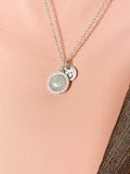 Silver Labradorite Necklace, Natural Labradorite Gemstone Jewelry, SN7413