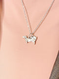 Silver Dachshund Charm Necklace, N7414