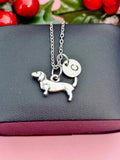 Silver Dachshund Charm Necklace, N7414