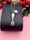 Silver Fork Charm Necklace, N7415