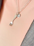 Silver Fork Charm Necklace, N7415