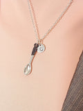 Silver Spoon Charm Necklace, N7416
