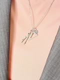 Architect Compass Necklace, Silver Architect Compass Charm with Personalized Initial Jewelry, N7438