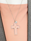 Real Mustard Seed Cross Necklace, Personalized Jewelry, None Tarnish Stainless Steel, N7445