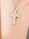 Real Mustard Seed Cross Necklace, Personalized Jewelry, None Tarnish Stainless Steel, N7445