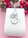 Real Mustard Seed Cross Pendant Necklace, Personalized Faith Jewelry, Tarnish Resistant Stainless Steel, N7446