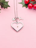 Real Mustard Seed Cross heart Pendant Necklace, Personalized Faith Jewelry, Tarnish Resistant Stainless Steel, N7447