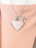 Real Mustard Seed Cross heart Pendant Necklace, Personalized Faith Jewelry, Tarnish Resistant Stainless Steel, N7447