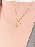 Gold Rhodochrosite Necklace, Natural Rhodochrosite Gemstone Jewelry, GN7410