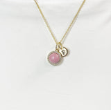 Gold Rhodochrosite Necklace, Natural Rhodochrosite Gemstone Jewelry, GN7410