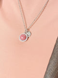 Silver Rhodochrosite Necklace, Natural Rhodochrosite Gemstone Jewelry, SN7410