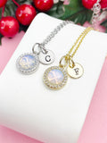 Opalite Necklace, Synthetic Opalite Gemstone Jewelry, N7411