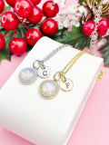 Opalite Necklace, Synthetic Opalite Gemstone Jewelry, N7411