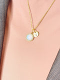Gold Opalite Necklace, Synthetic Opalite Gemstone Jewelry, GN7411