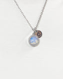 Silver Opalite Necklace, Synthetic Opalite Gemstone Jewelry, SN7411