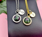 Ruby in Zoisite Necklace, Natural Ruby in Zoisite Gemstone Jewelry, N7412