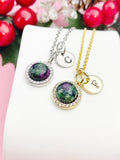 Gold Ruby in Zoisite Necklace, Natural Ruby in Zoisite Gemstone Jewelry, GN7412