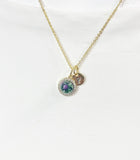 Gold Ruby in Zoisite Necklace, Natural Ruby in Zoisite Gemstone Jewelry, GN7412
