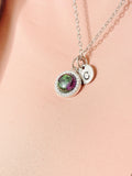 Silver Ruby in Zoisite Necklace, Natural Ruby in Zoisite Gemstone Jewelry, SN7412