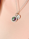 Silver Ruby in Zoisite Necklace, Natural Ruby in Zoisite Gemstone Jewelry, SN7412