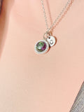 Silver Ruby in Zoisite Necklace, Natural Ruby in Zoisite Gemstone Jewelry, SN7412