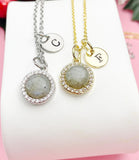 Labradorite Necklace, Natural Labradorite Gemstone Jewelry, N7413