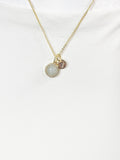 Gold Natural Labradorite Necklace, Natural Labradorite Gemstone Jewelry, GN7413