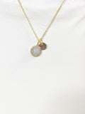 Gold Natural Labradorite Necklace, Natural Labradorite Gemstone Jewelry, GN7413