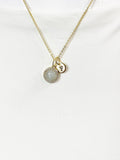Gold Natural Labradorite Necklace, Natural Labradorite Gemstone Jewelry, GN7413