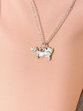 Silver Dachshund Charm Necklace, N7414