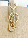 Gold Stethoscope Heart Charm Keychain, K1342