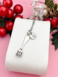 Silver Fork Charm Necklace, N7415