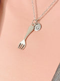Silver Fork Charm Necklace, N7415