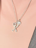 Silver Knife and Fork Charm Necklace, N7417