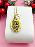 Gold Saint Michael Guardian Angel Medal Pendant Necklace, Personalized Initial Jewelry, N7449