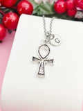 Silver Ankh Necklace, Egyptian Life Symbol Pendant, Personalized Meaningful Jewelry Gift, N7456