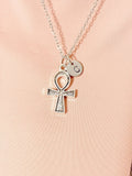 Silver Ankh Necklace, Egyptian Life Symbol Pendant, Personalized Meaningful Jewelry Gift, N7456