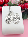 Silver Communion Necklace, Chalice Pendant with Holy Spirit Medal, Personalized Religious Jewelry Gift, N74578