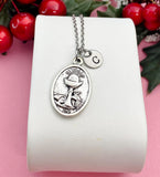 Silver Communion Necklace, Chalice Pendant with Holy Spirit Medal, Personalized Religious Jewelry Gift, N74578