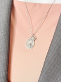 Silver Communion Necklace, Chalice Pendant with Holy Spirit Medal, Personalized Religious Jewelry Gift, N74578