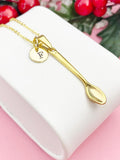Gold Spoon Necklace, Spoon Pendant, Personalized Food Lovers Bakers Cooks Chef Gift, Cooking Gift, Everyday Wear, N7464