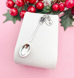 Crown Silver Spoon Necklace, Spoon Pendant, Personalized Food Lovers Bakers Cooks Chef Gift, Cooking Gift, Everyday Wear, N7466