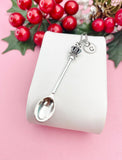 Crown Silver Spoon Necklace, Spoon Pendant, Personalized Food Lovers Bakers Cooks Chef Gift, Cooking Gift, Everyday Wear, N7466