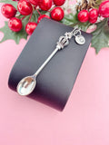 Crown Silver Spoon Necklace, Spoon Pendant, Personalized Food Lovers Bakers Cooks Chef Gift, Cooking Gift, Everyday Wear, N7466