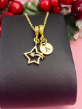 Gold Shooting Star Necklace, Gemstone Star Trail Pendant, Personalized Wishes Hope Bright Moments Celestial Jewelry Gift, 4131