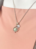 Natural Green Spot Jasper Spinner Silver Necklace, Personalized Everyday Wear Jewelry, N7466