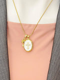 Gold Cross Locket Necklace, Personalized Birthday, Faith Memorial Everyday Wear Jewelry Gift, N7470