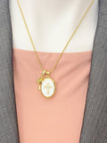 Gold Cross Locket Necklace, Personalized Birthday, Faith Memorial Everyday Wear Jewelry Gift, N7470