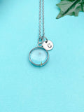 Real Dandelion One Seed Necklace, Personalized Initial Charm, Wish Symbol Jewelry Gift, Tarnish Resistant Stainless Steel, N7475